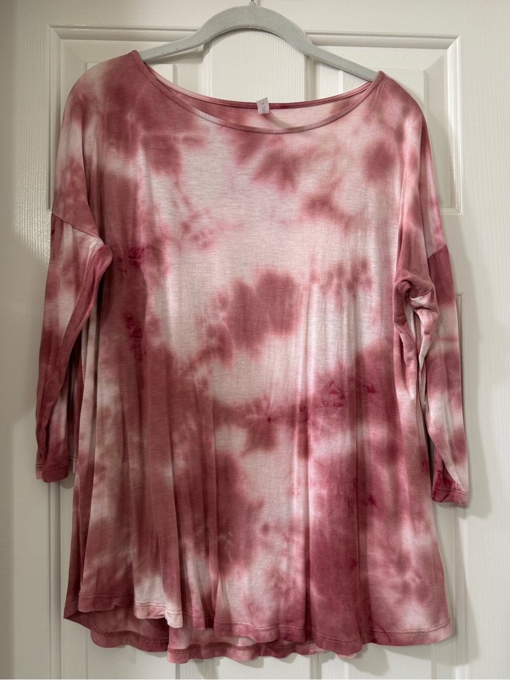 Piphany Mauvy Rose Tie-Dye 3/4 Sleeve Swing Tunic